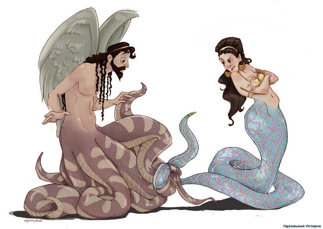 Ехидна и ее супруг Тифон