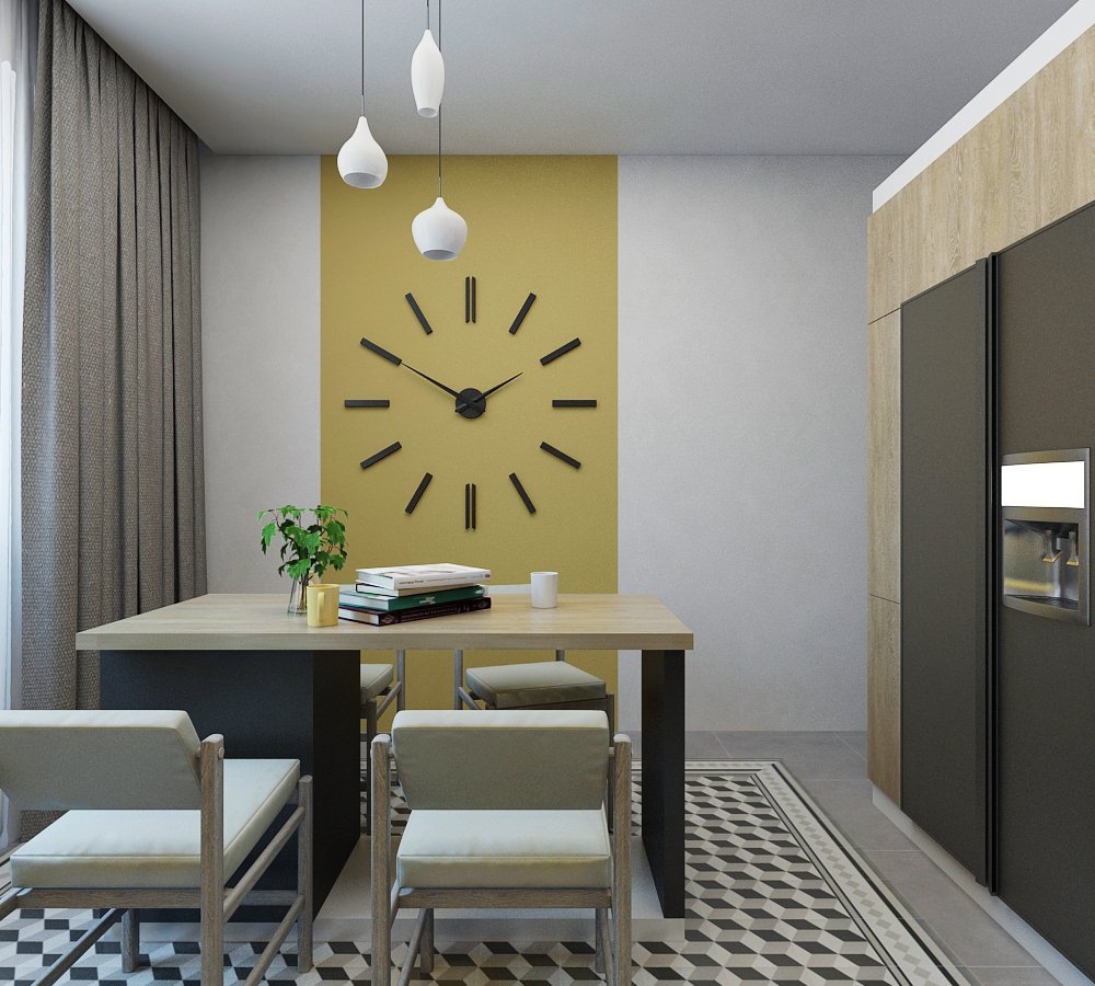    Яркий акцент в проекте кухни от компании Домострой        