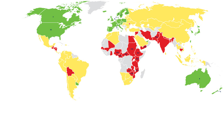 Страны с развитой развивающейся и переходной экономикой. Карта развитых и развивающихся стран.