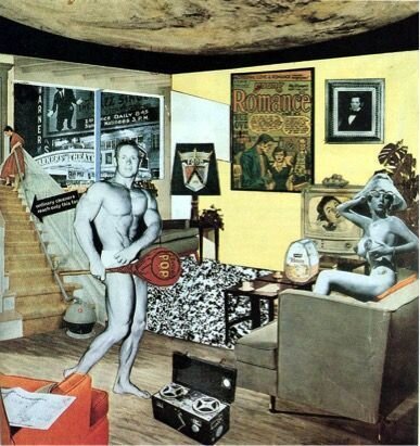 Ричард Гамильтон. «Что делает наши современные дома такими особенными, такими привлекательными?».Коллаж. 26х25 см. Тюбинген, Художественная галерея 