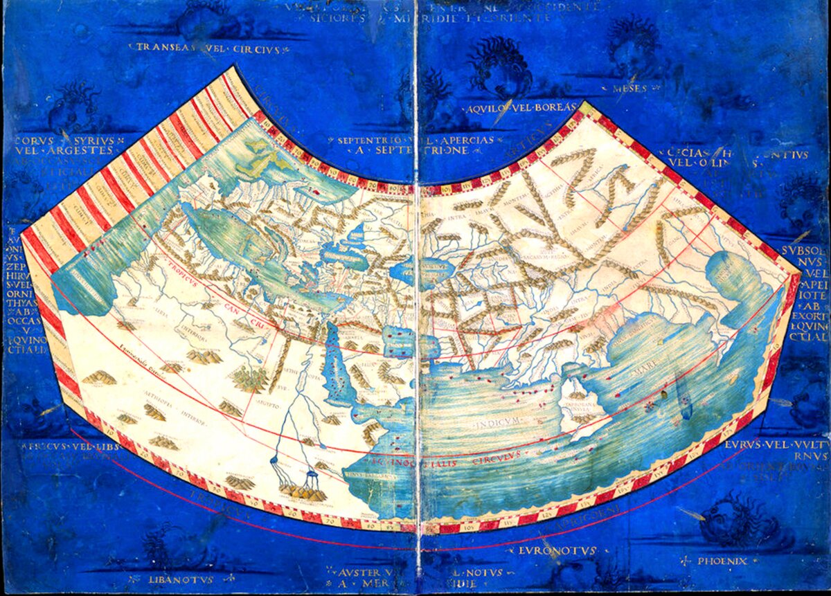 Первая подробная карта мира составленная птолемеем