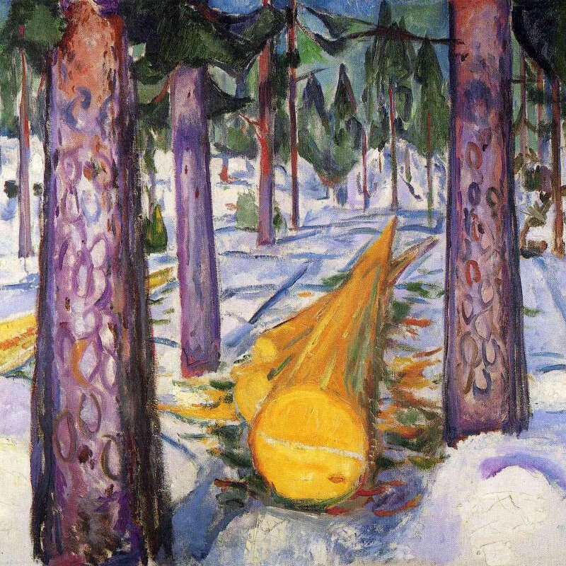 Эдвард Мунк. Желтое бревно. Источник - artchive.ru