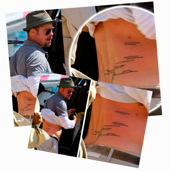 Татуировка на спине Брэда Питта.