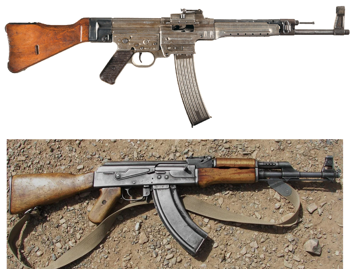 STG 44 И АК 47. АК-46 И STG-44. Немецкий прототип автомата Калашникова. Автомат Калашникова и немецкая штурмовая винтовка STG-44.