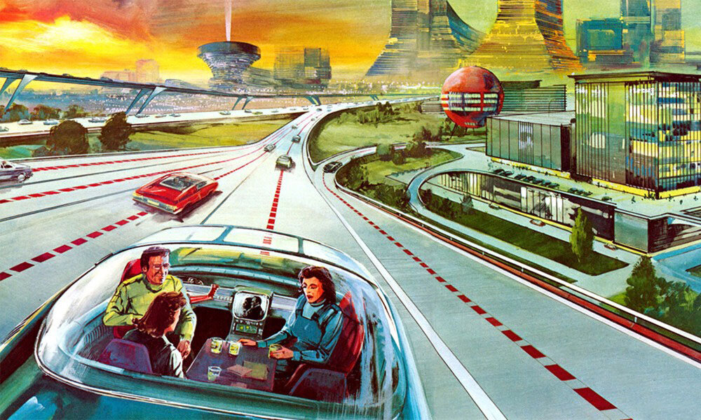 О машинах, управляемых компьютерным мозгом мечтали еще с начала ХХ века.    (Иллюстрация  Источник: https://medium.com)