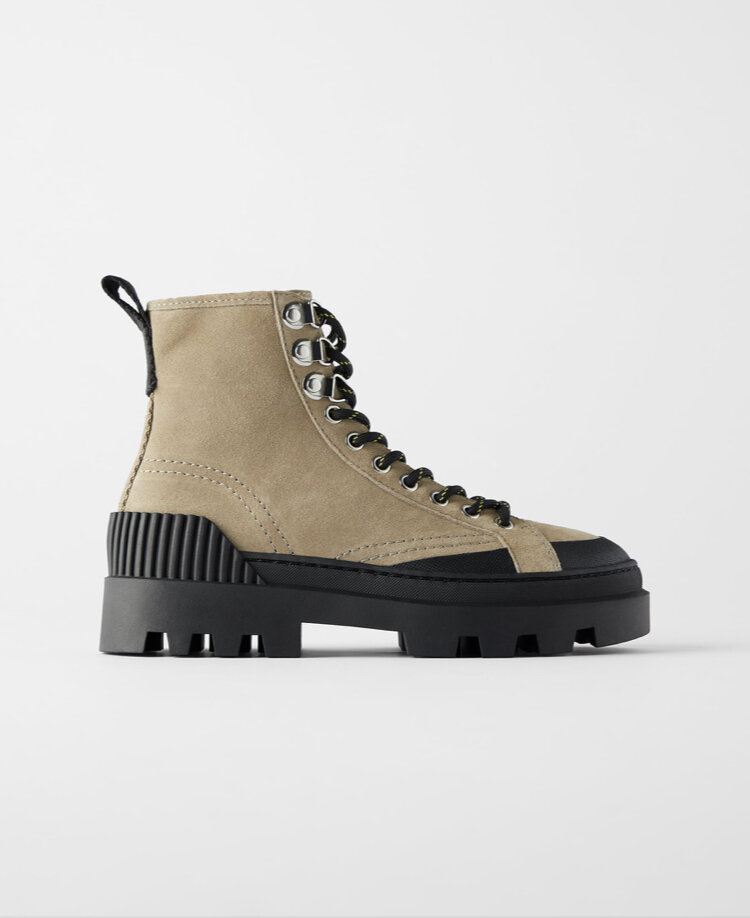 Замшевые ботинки на рифленой подошве ZARA 5999 руб.