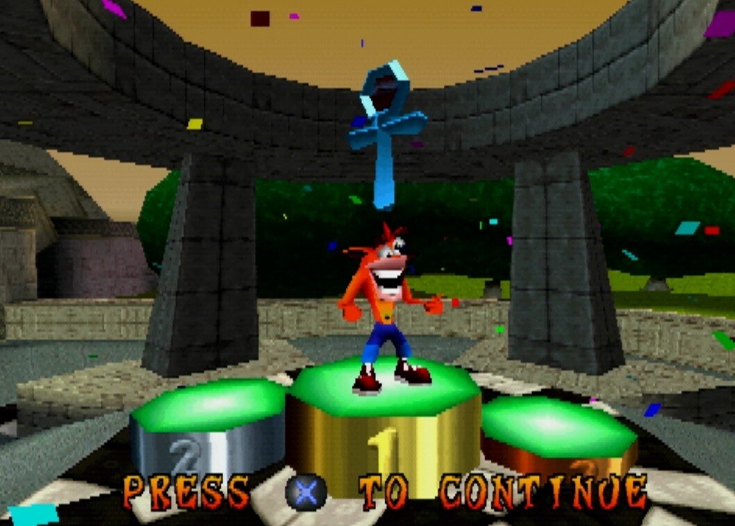 Победный пьедестал в Crash Team Racing