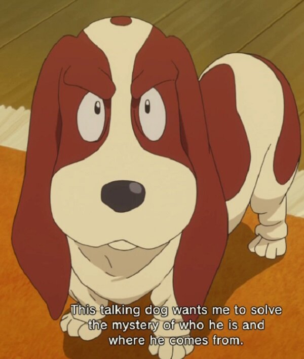 "Катриэлла и Заговор миллионеров", эпизод с говорящей собакой