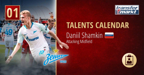 Даниил Шамкин, фото взято с сайта Transfermarkt