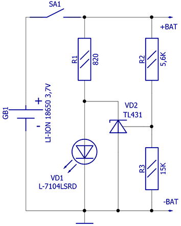 Схема индикатора заряда li ion аккумулятора на светодиодах