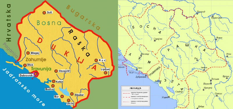 Дукля в X веке.                                                                       Зета и Рашка в XI-XII веках.