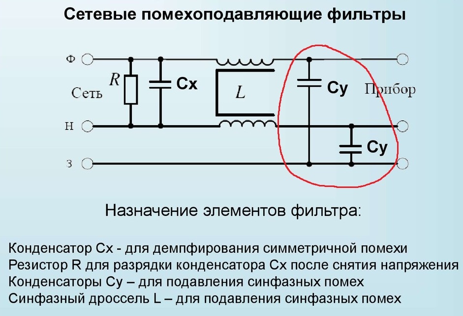 Схема сетевого фильтра