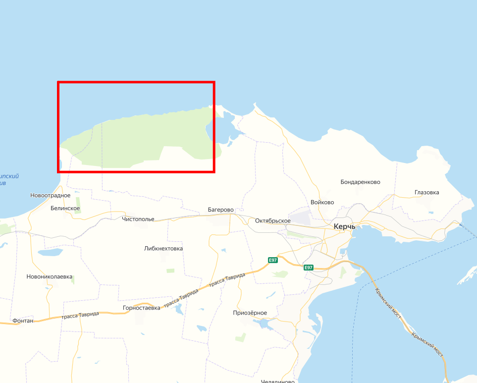 Караларский природный парк на карте Крыма.