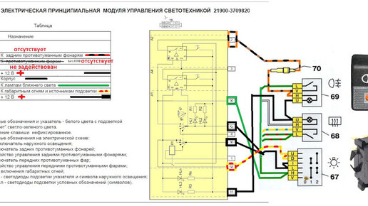 Схема Подключения Модуля Управления Светом (МУС) Гранта-Калина В.