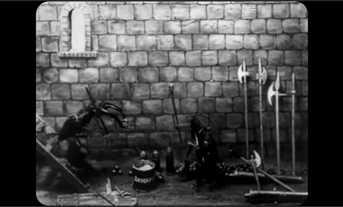 Кадр из фильма "Прекрасная Люканида, или Война усачей с рогачами" (1910)