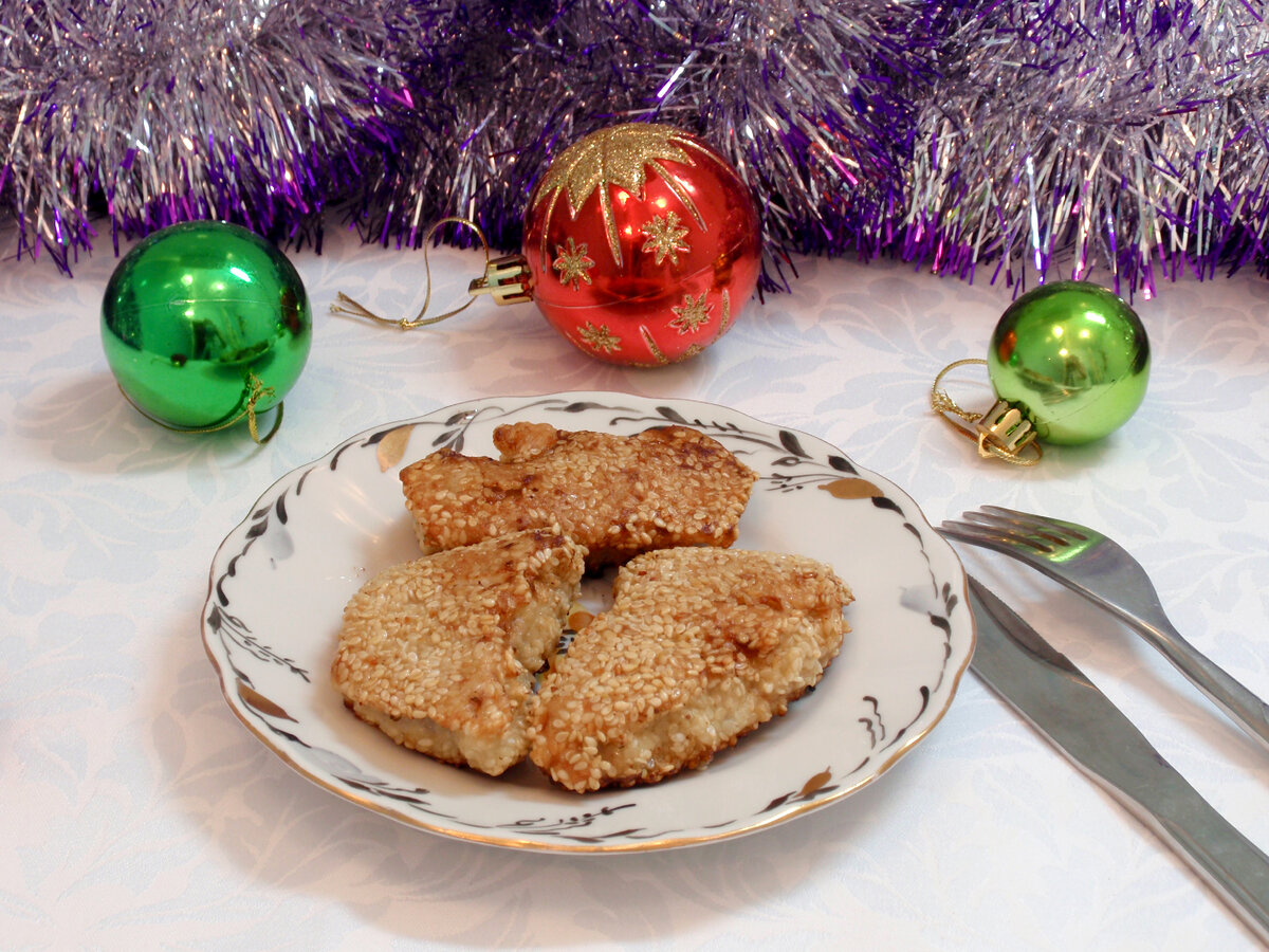 Свинина в кунжутной панировке