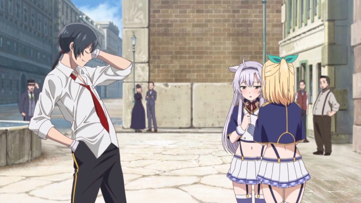 кадр из аниме Хроники Акаши — худшего магического преподавателя.