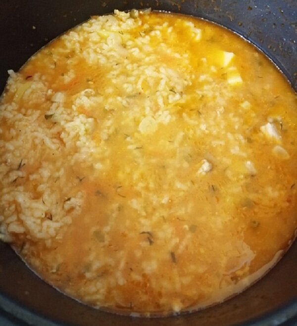 Суп харчо с курицей, рисом и картошкой