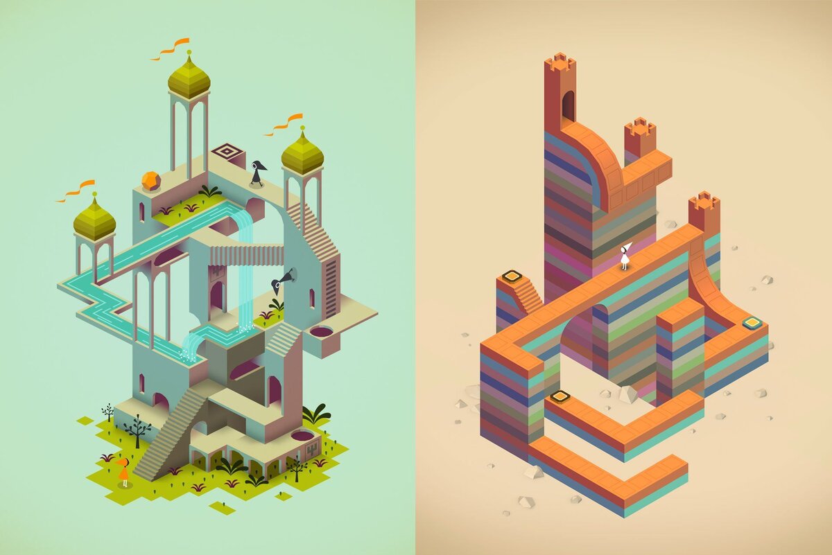 Изометрия. Monument Valley игра. Monument Valley игра арт. Monument Valley оптические иллюзии. Изометрия Illustrator.