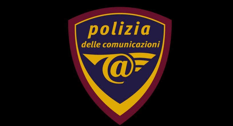 Логотип итальянской Почтовой и телекоммуникационная полиции (Polizia postale e delle comunicazioni), которая в этой стране занимается телепиратами.