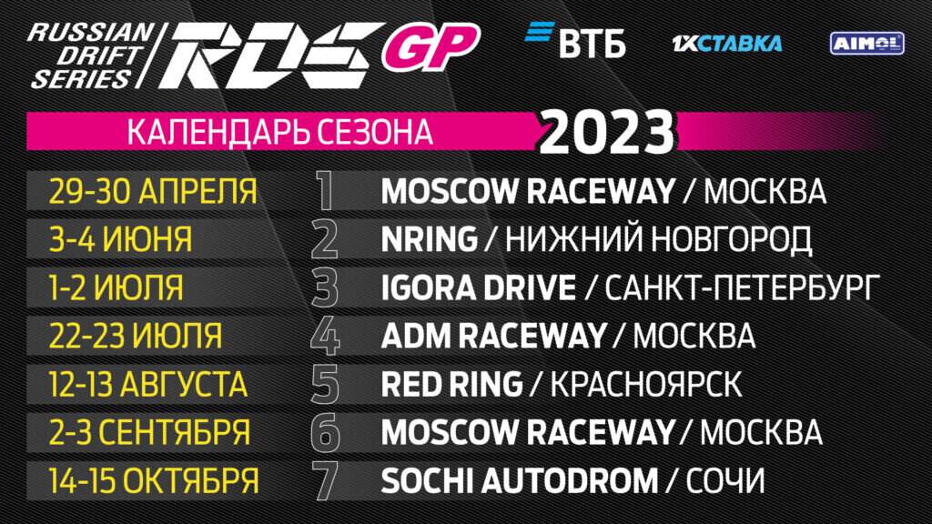    Определен календарь 14-го сезона RDS GP