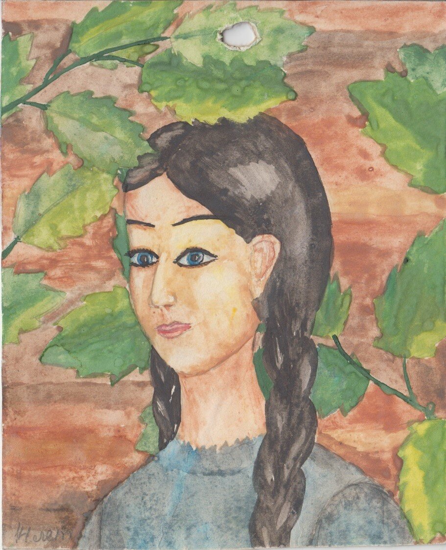 Этот рисунок я нарисовала в 14 лет, уже не помню, при каких обстоятельствах. Тоже висел на стене какое-то время.