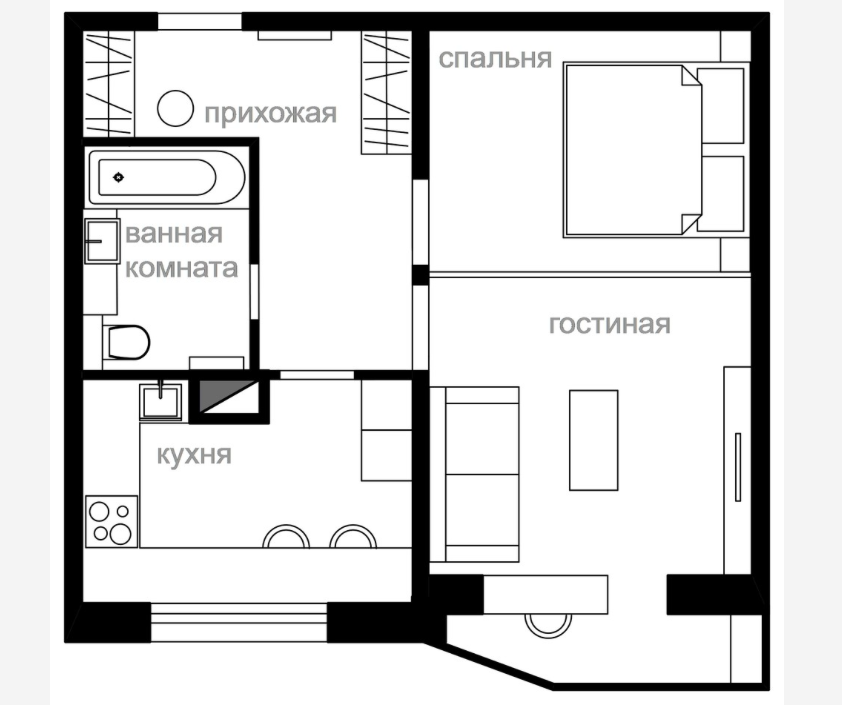 3 варианта планировки двушки для тех, у кого много вещей — INMYROOM