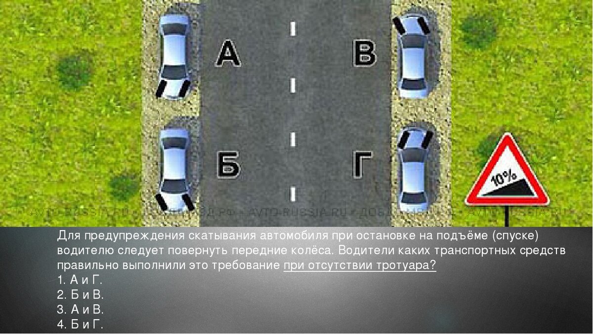 ПДД. Легко запомнить.Предупреждение скатывания автомобиля при остановке на  подъёмеспуске куда следует повернуть передние колёса | Prianik13 | Дзен