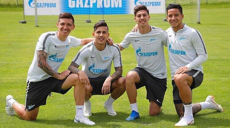 Футболисты "Зенита" Матиас Краневиттер, Леандро Паредес, Эмилиано Ригони и Себастьян Дриусси. Фото: Instagram Эмилиано Ригони