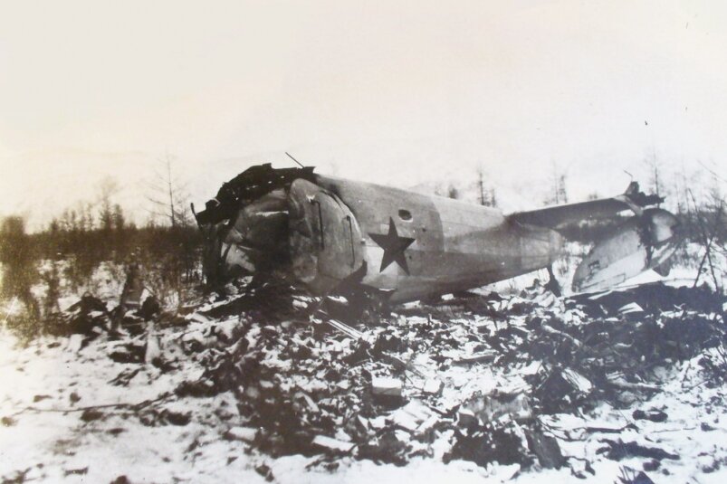 Катастрофа L-14 Super Electra авиаотряда Дальстроя МВД СССР близ Берелёха унесла жизни семи человек 7 декабря 1946 года. Фото: С сайта www.airdisaster.ru Подробнее: 