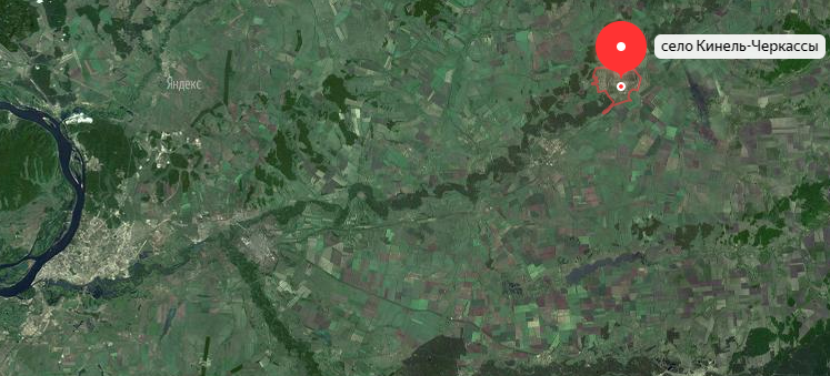 г.Самара в нижнем левом углу, у Волги.