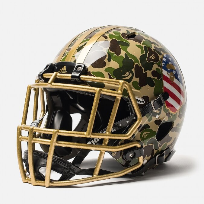 Bape X Adidas Riddell Football Helmet Camo Bathing Ape Super Bowl