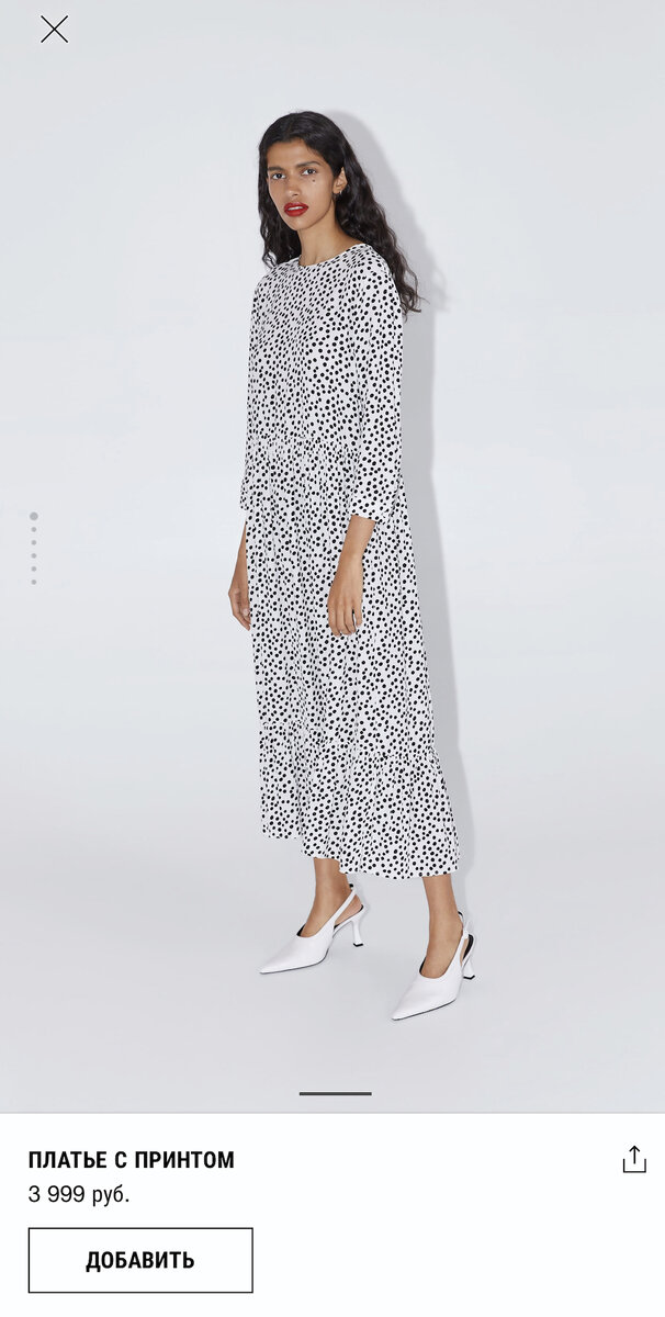 Популярное платье Zara  в горошек