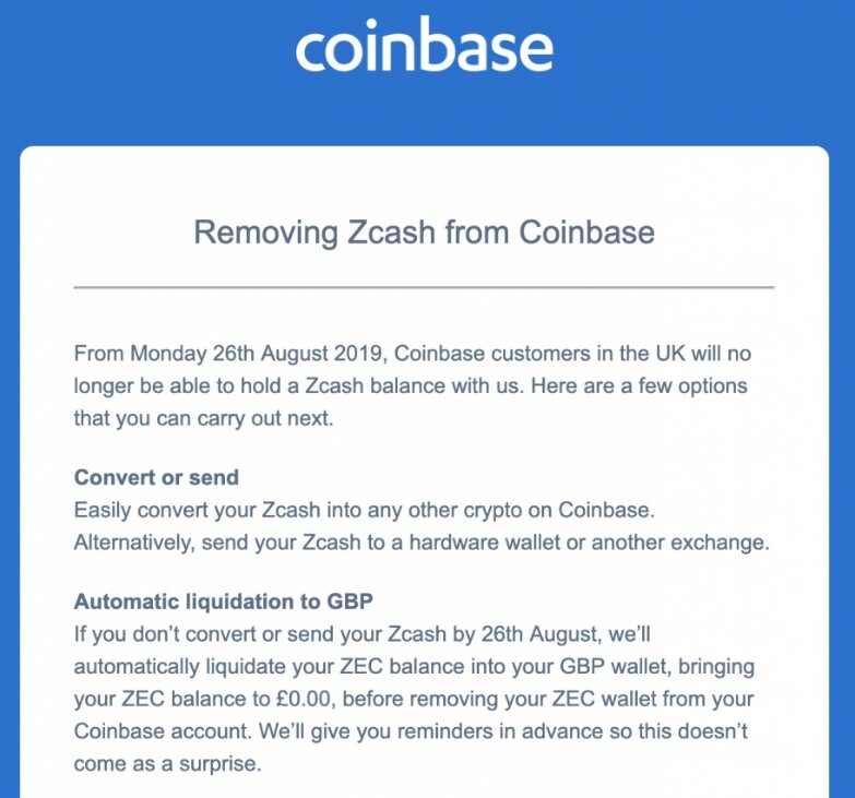 сообщение Coinbase