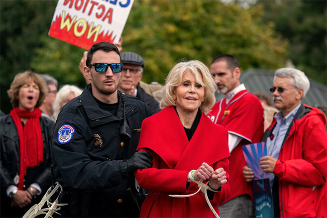 Джейн Фонда на пикете