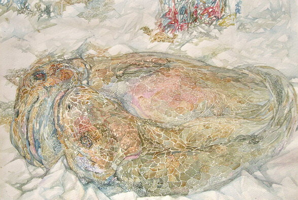 "Рыбы" 1995 акварель. художник Гадельшин Азат "Fish" 1995 watercolor. artist Gadelshin Azat