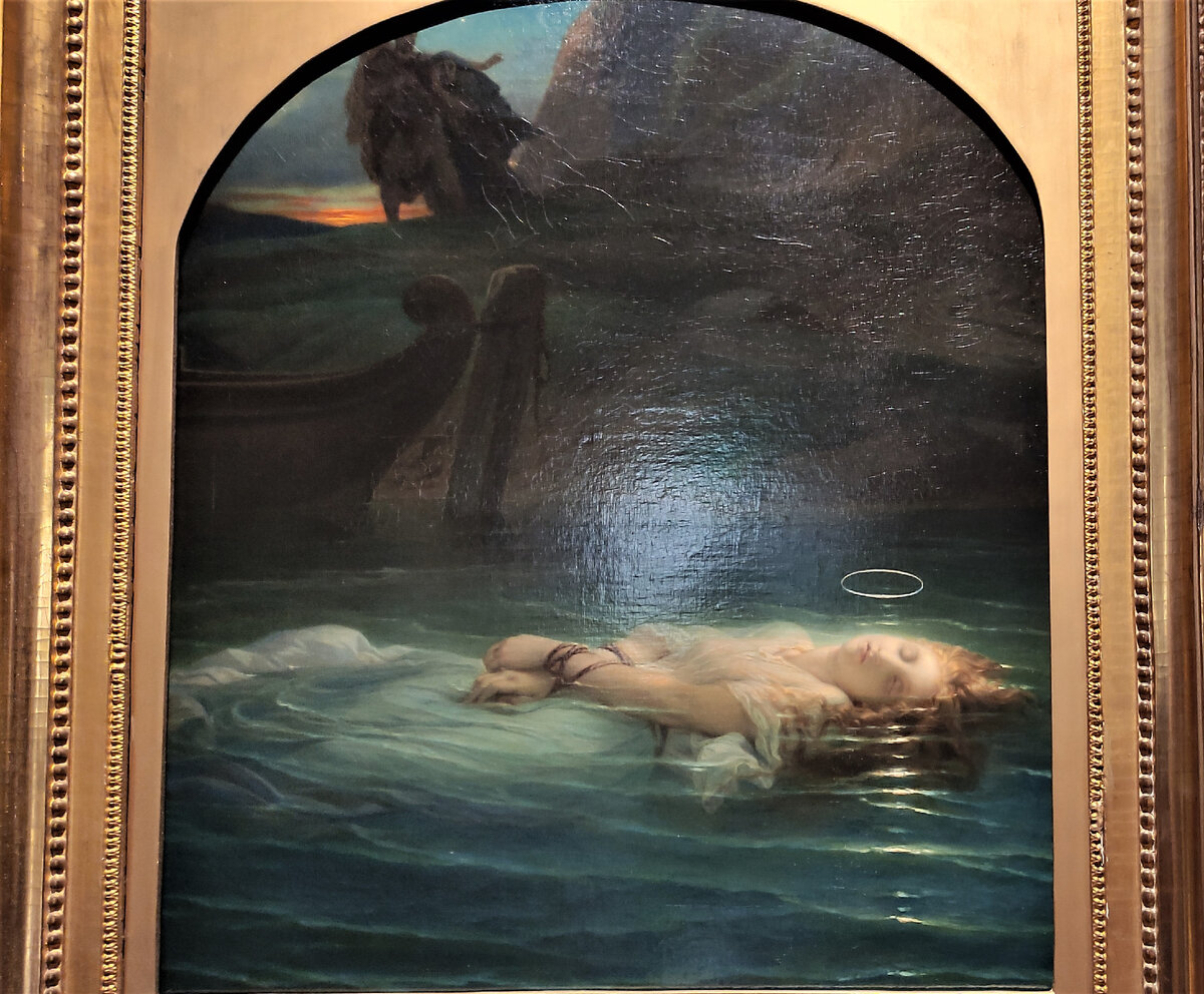 Поль Деларош "Христианская мученица времен Диоклетиана в Тибре", 1853 г.