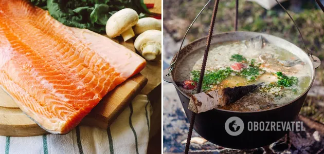 Уха из красной рыбы