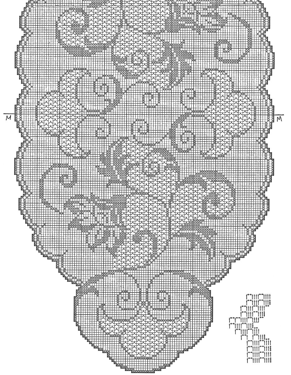 Схема вязания крючком овального коврика и сумочки