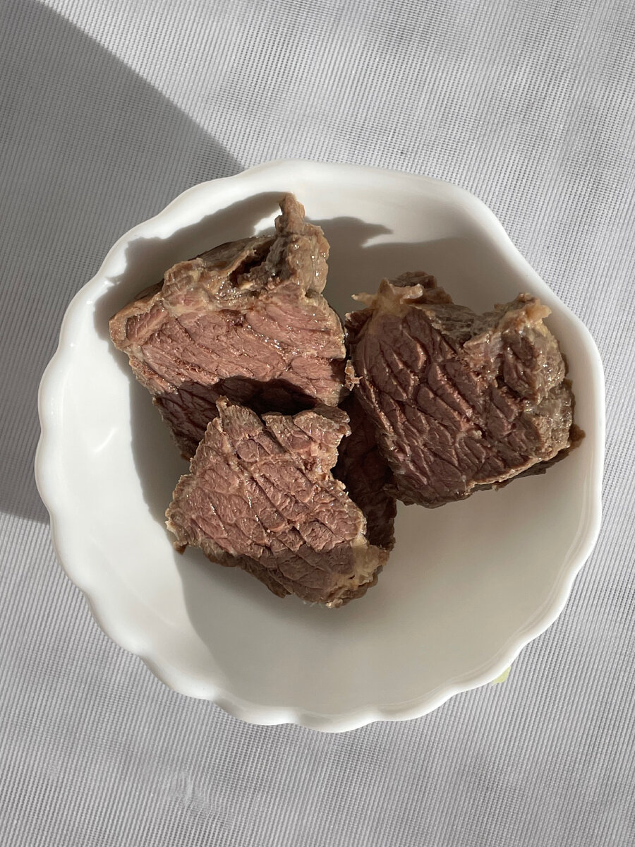 Говядина постная отварная . 