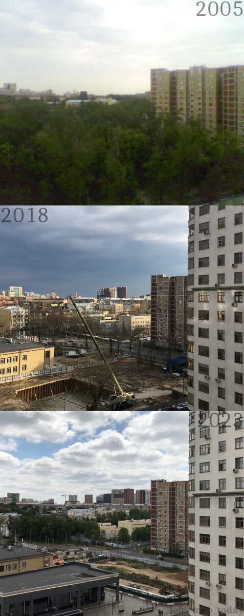 Вид на Солдатскую улицу (2005 г. / 2018 г. / 2023 г.)