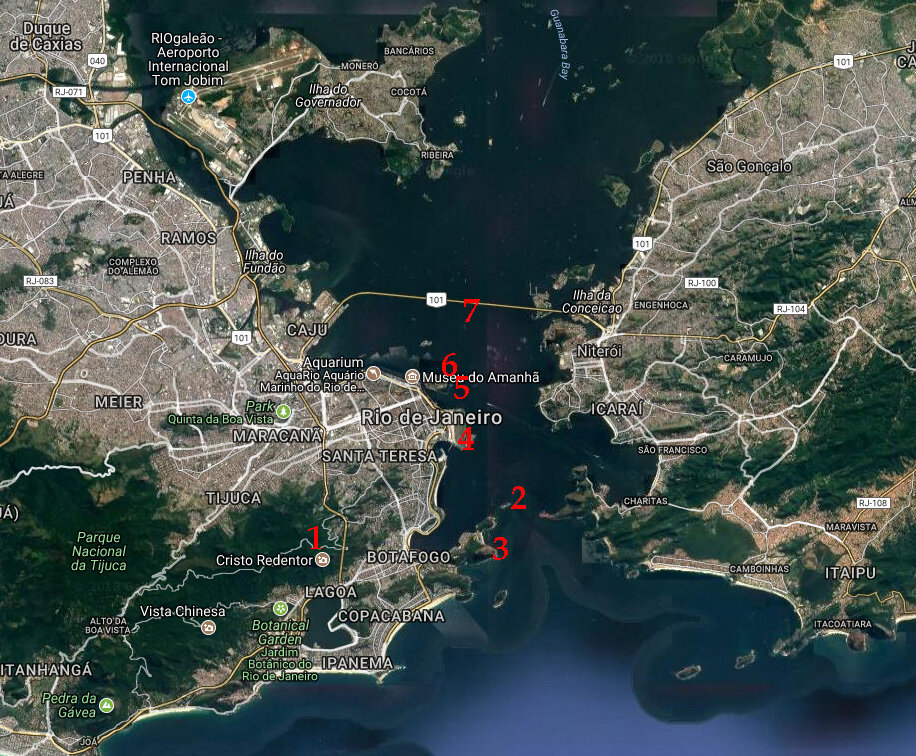 (Номера на карте соответствуют расположению объектов на фото)