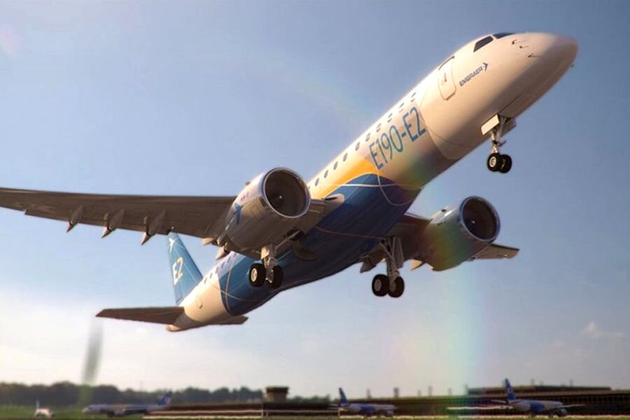 100-местный Embraer 190 второго поколения E2 - главный конкурент Superjet'а и наиболее совершенная машина этого размера на сегодняшний день