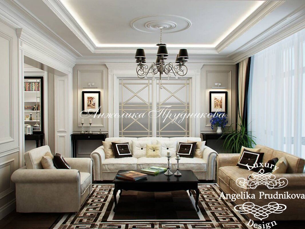 На фото: Столовая зона в стиле ар-деко в квартире