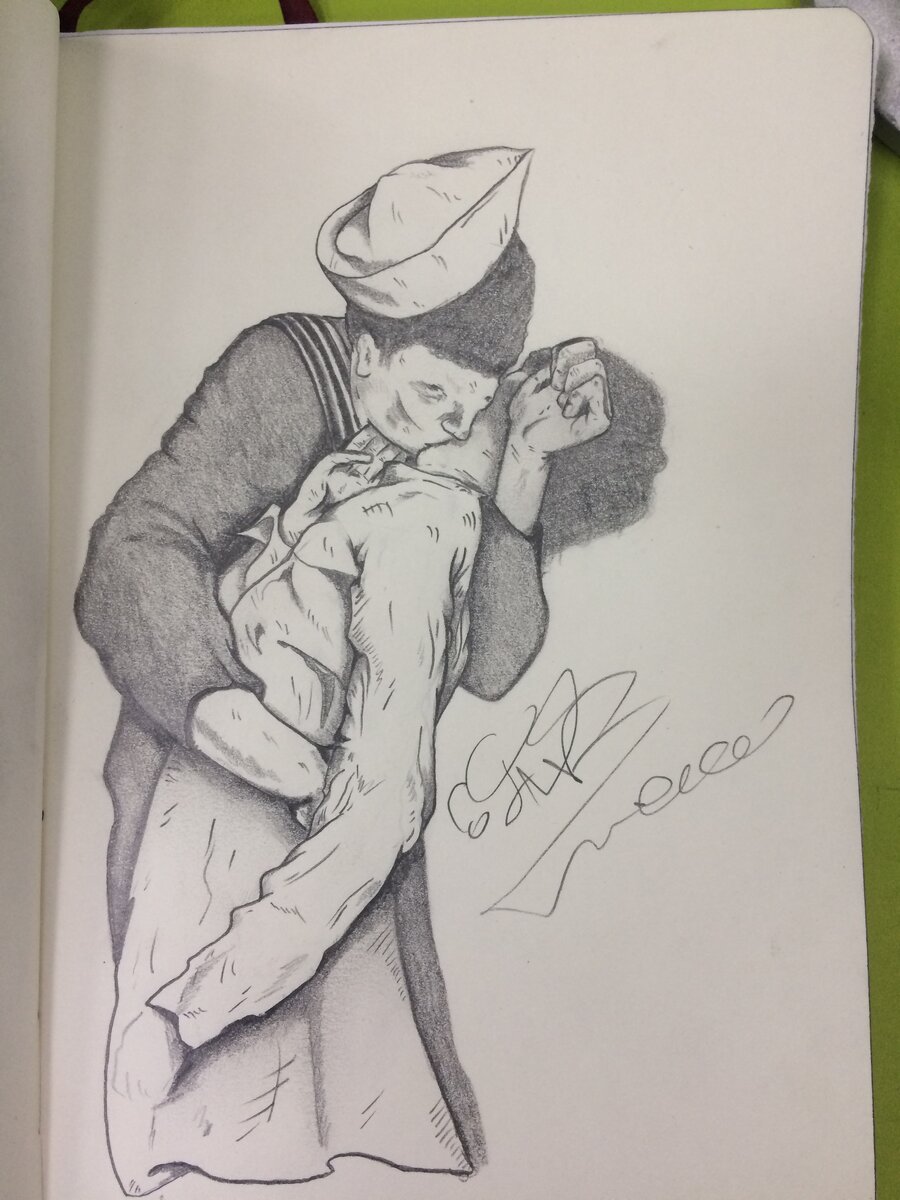 Моя карандашная версия знаменитой фотографии.  