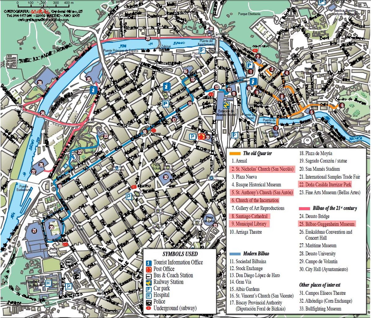 Карта бильбао с достопримечательностями на русском языке