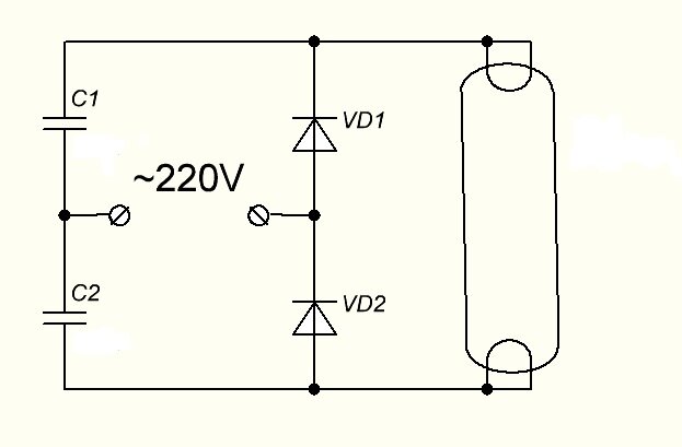 Справочник по схемам включения люминесцентных ламп