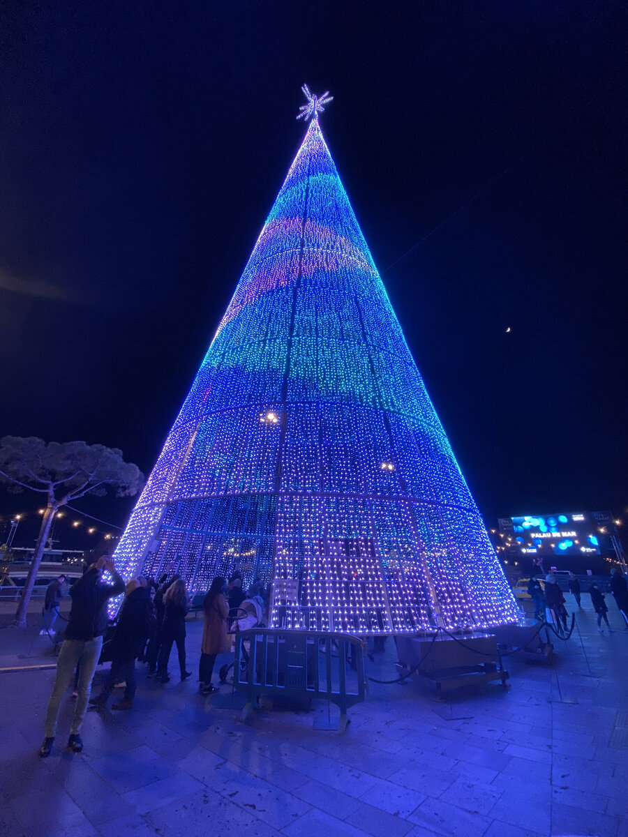 Елка в старом порту Барселоны