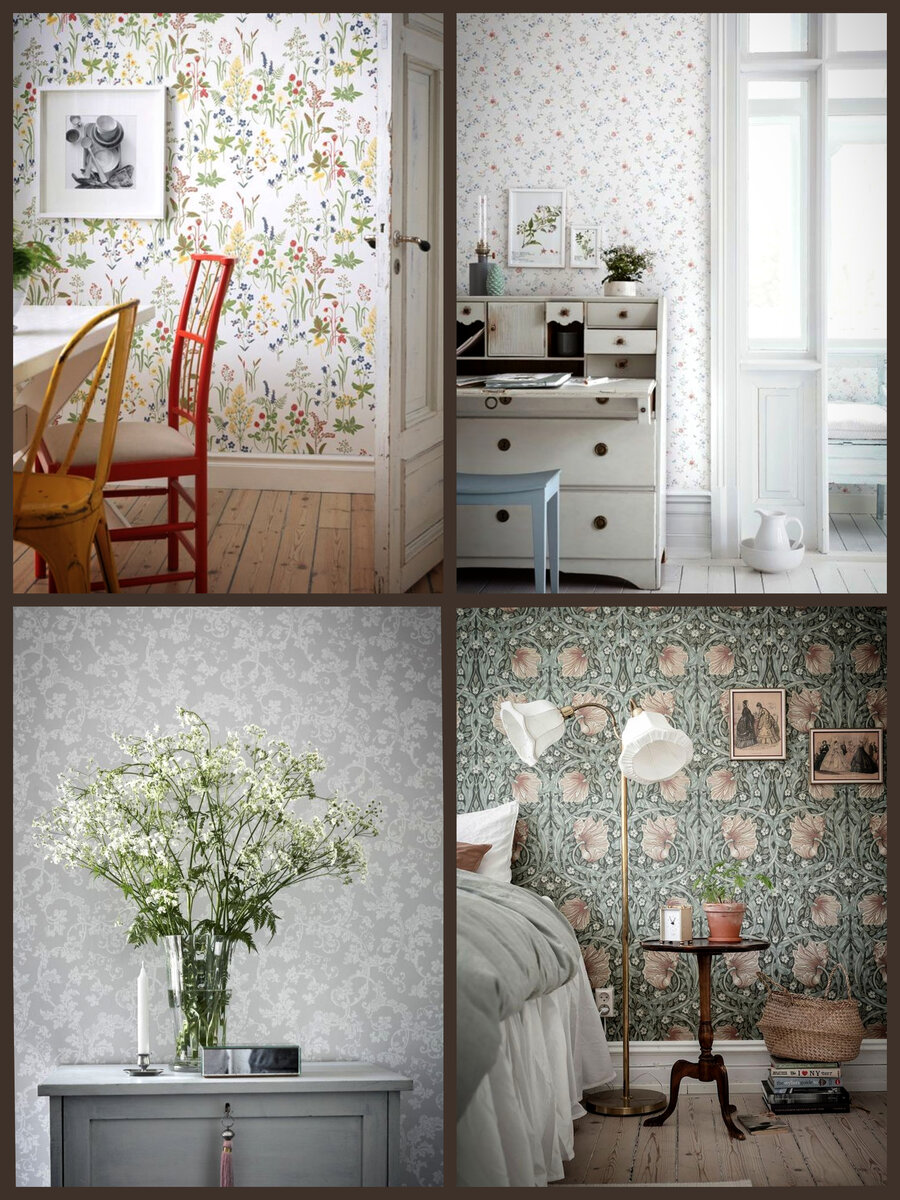 В этих интерьерах обои подчеркивают характер.Согласитесь, если бы стены были однотонные, то было бы уже НЕ ТАК.