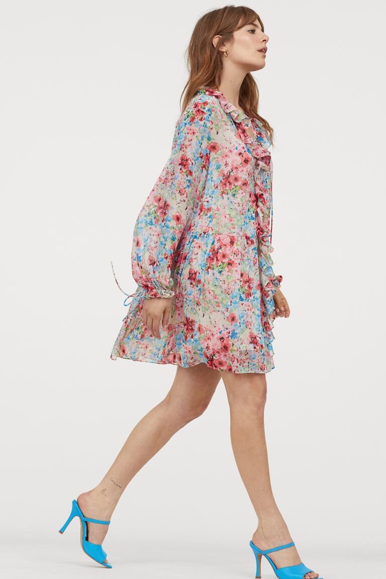 Платье с оборкаами H&M